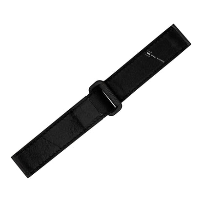 Black Canvas Leather Velcro Strap