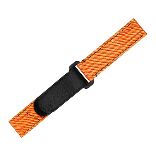 Orange Canvas Leather Velcro Strap