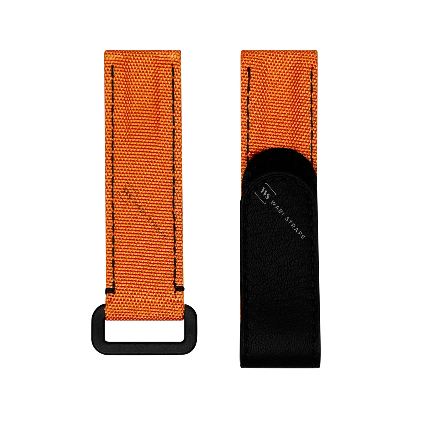 Orange Canvas Leather Velcro Strap