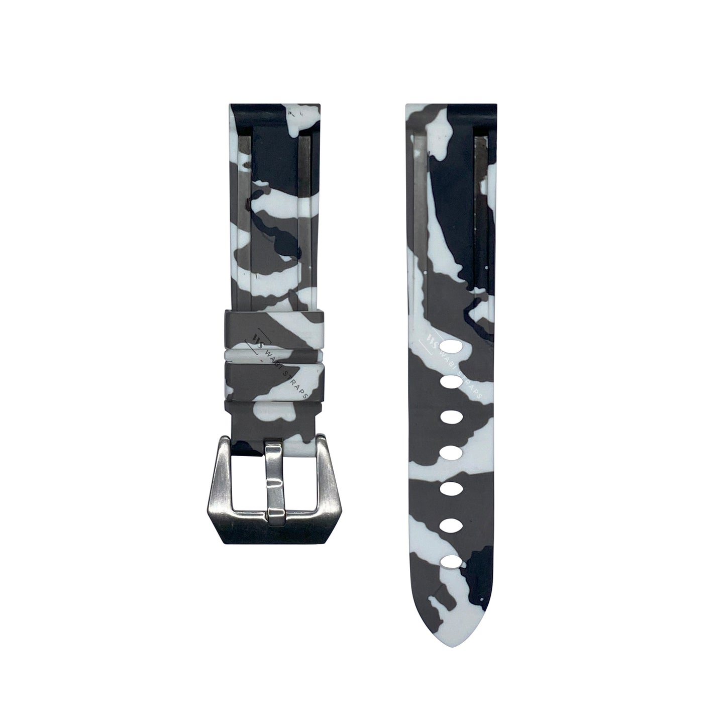 White Military Camo Vulcanised Strap