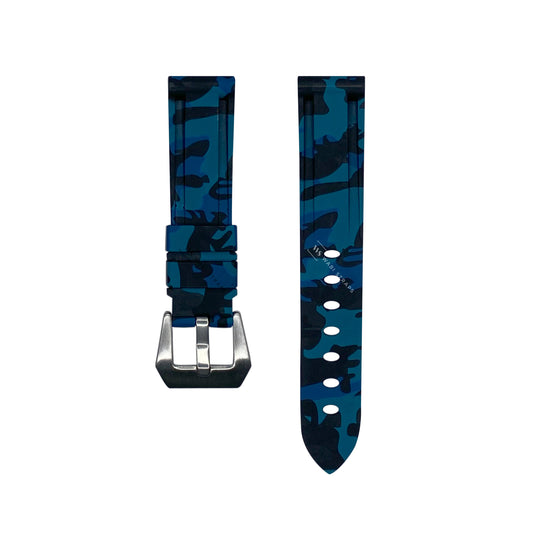 Blue Military Camo Vulcanised Strap