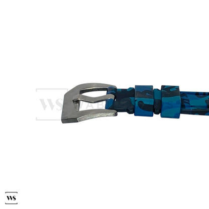 Blue Military Camo Vulcanised Strap