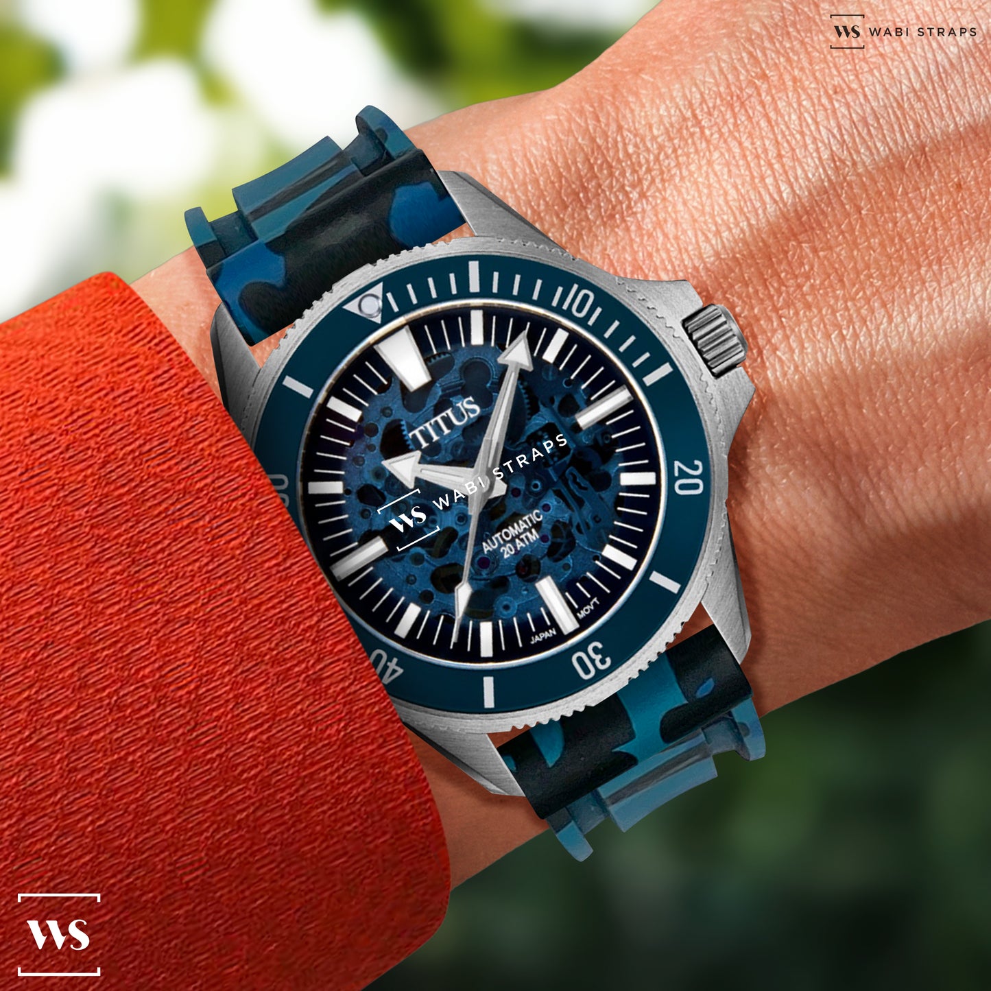 Blue Military Camo Vulcanised Strap