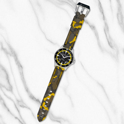 Yellow Military Camo Vulcanised Strap