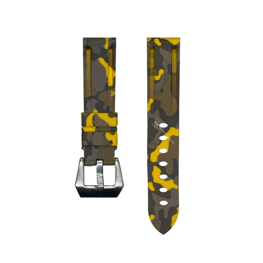 Yellow Military Camo Vulcanised Strap