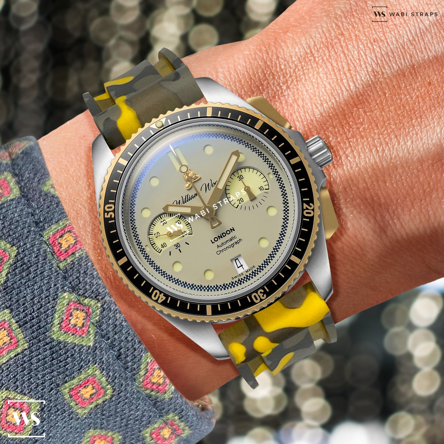 Yellow Military Camo Vulcanised Strap