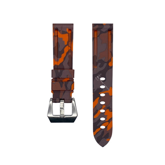 Orange Military Camo Vulcanised Strap