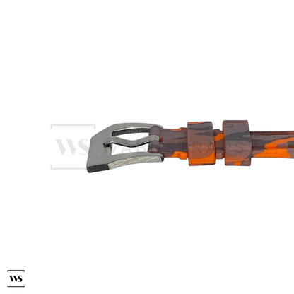 Orange Military Camo Vulcanised Strap