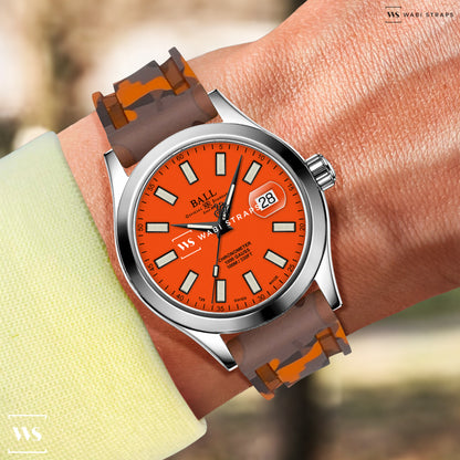 Orange Military Camo Vulcanised Strap