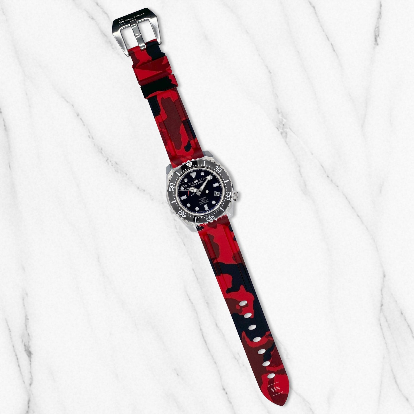 Red Military Camo Vulcanised Strap