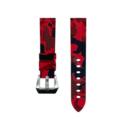 Red Military Camo Vulcanised Strap