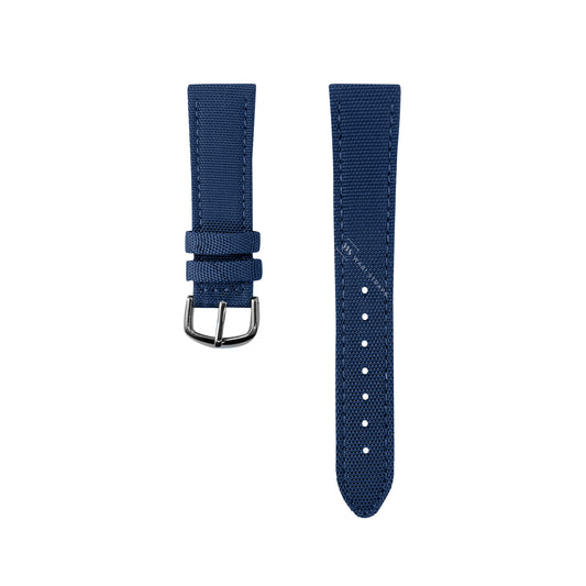 Blue Sailcloth Leather Watch Strap