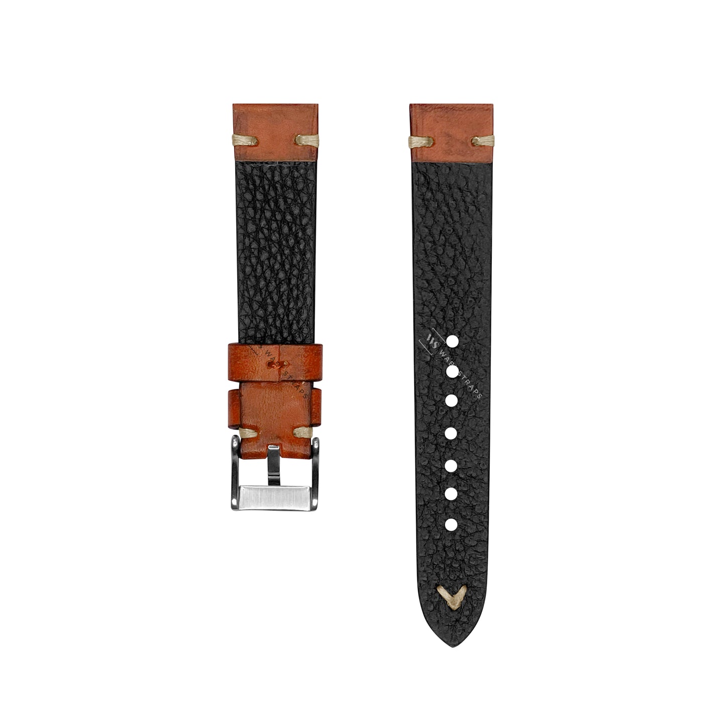 Tan Croc Grain Embossed Leather Strap