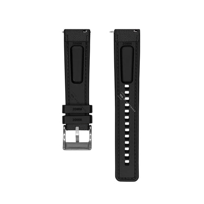 Black Canvas Rubber Hybrid Strap