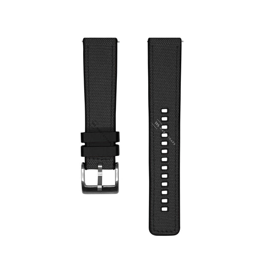 Black Canvas Rubber Hybrid Strap