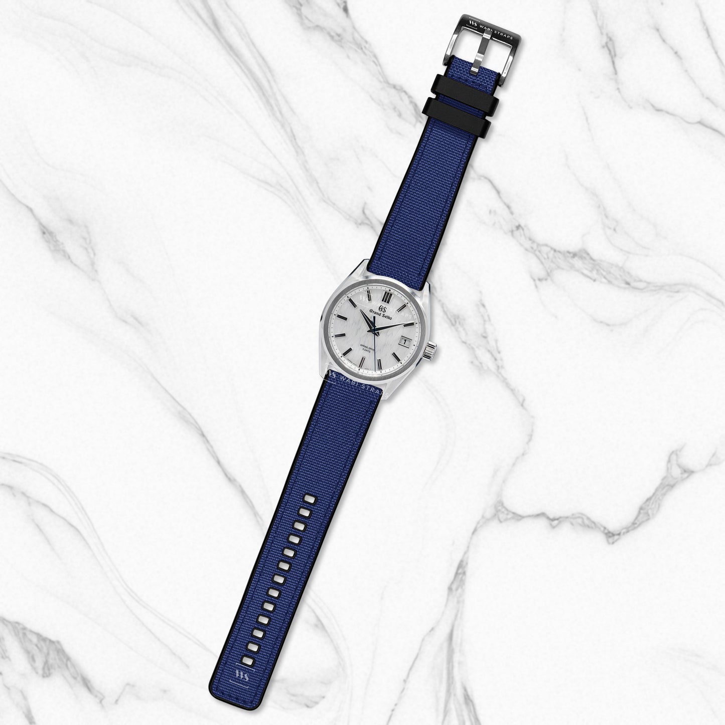 Blue Canvas Rubber Hybrid Strap