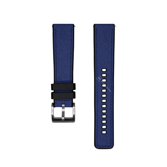 Blue Canvas Rubber Hybrid Strap