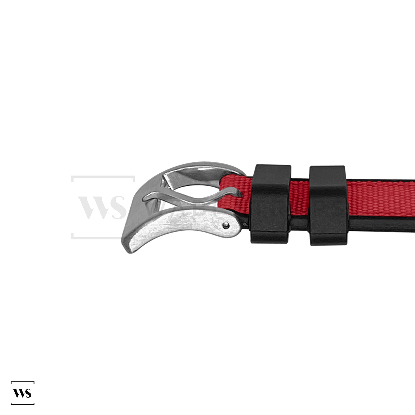 Red Canvas Rubber Hybrid Strap