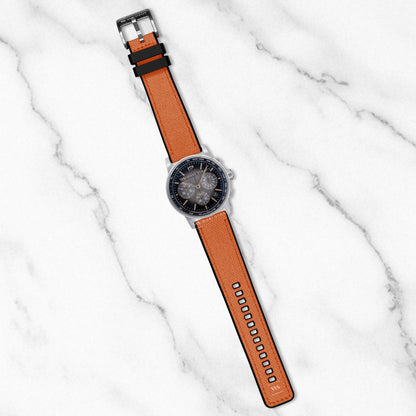 Orange Canvas Rubber Hybrid Strap