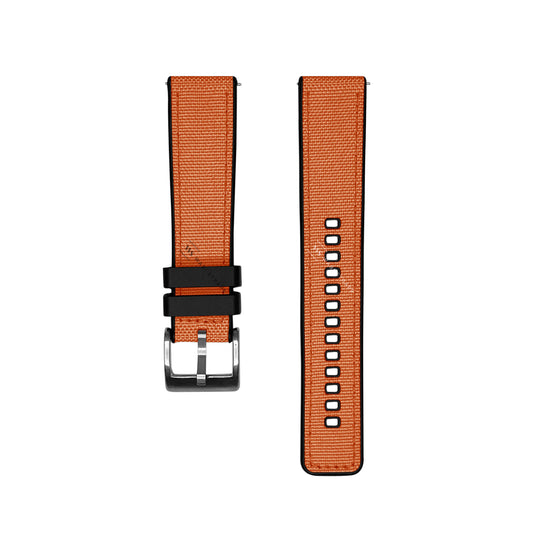 Orange Canvas Rubber Hybrid Strap