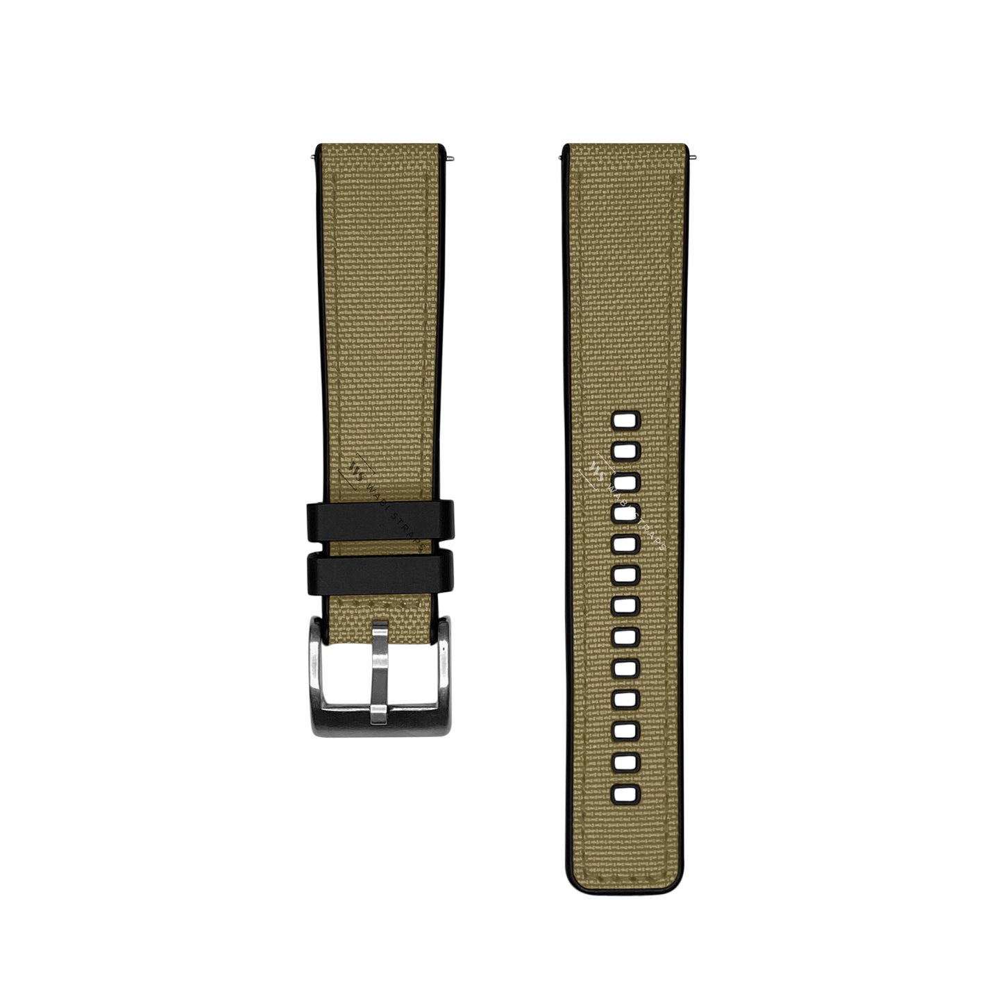 Beige Canvas Rubber Hybrid Strap