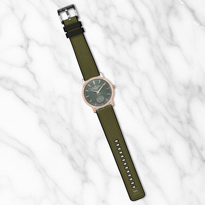 Green Canvas Rubber Hybrid Strap