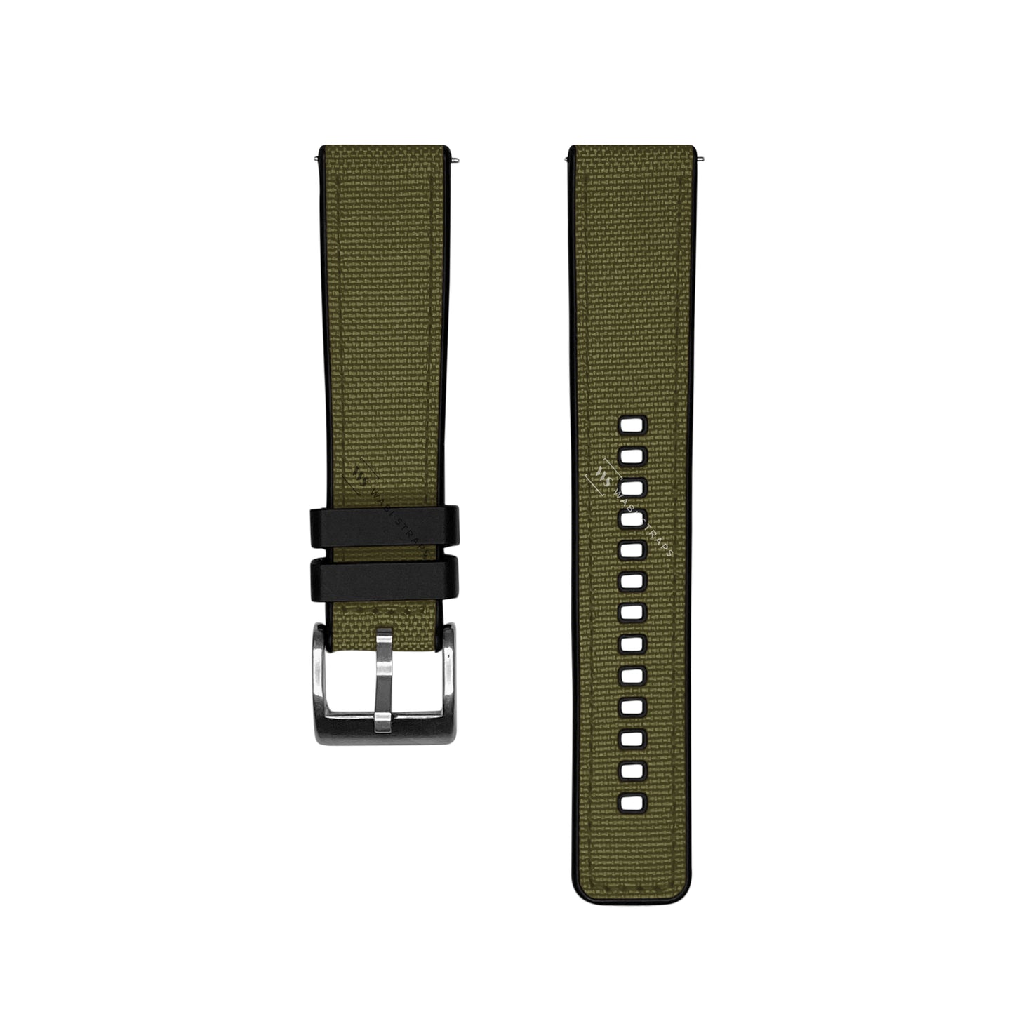 Green Canvas Rubber Hybrid Strap