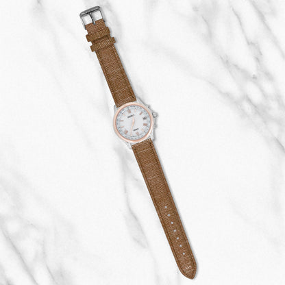 Brown Denim Leather Hybrid Strap