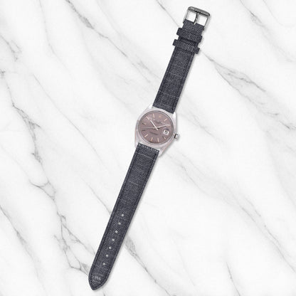 Grey Denim Leather Hybrid Strap