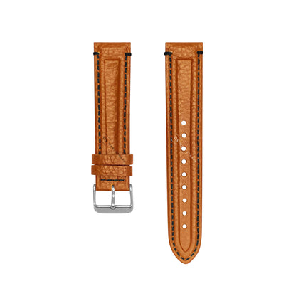 Brown-Black Double Ridged Leather Strap