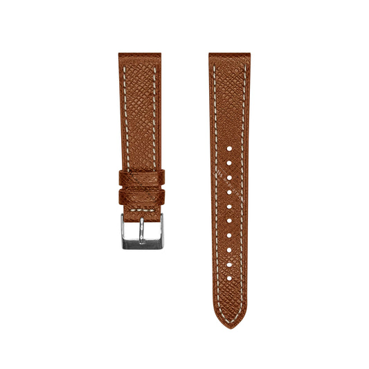 Brown Epsom Pebbled Texture Leather Strap