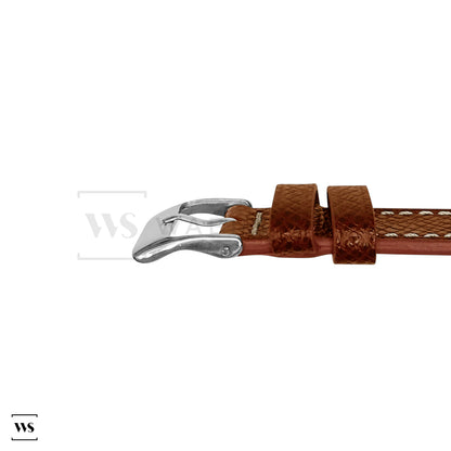 Brown Epsom Pebbled Texture Leather Strap