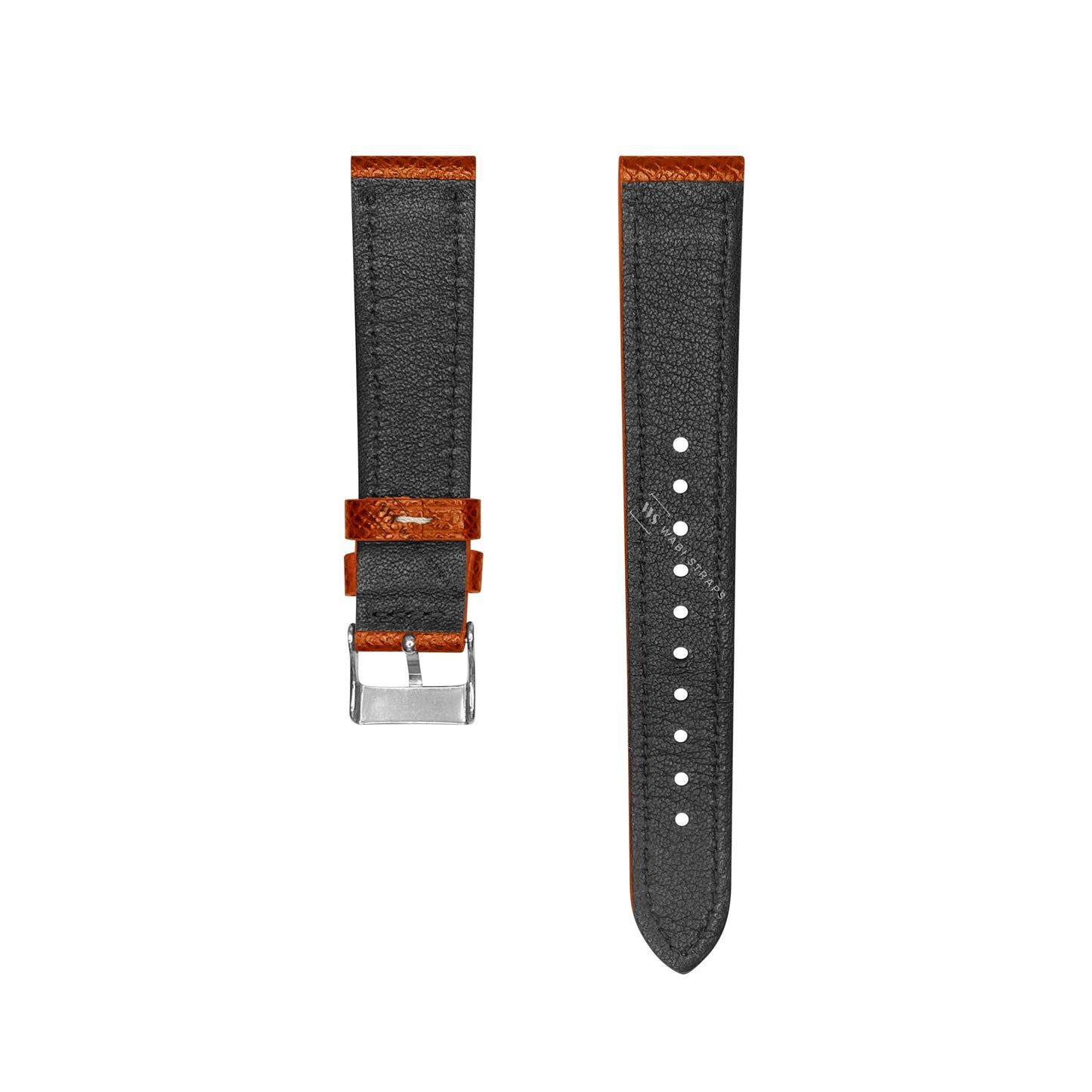 Orange Epsom Pebbled Texture Leather Strap