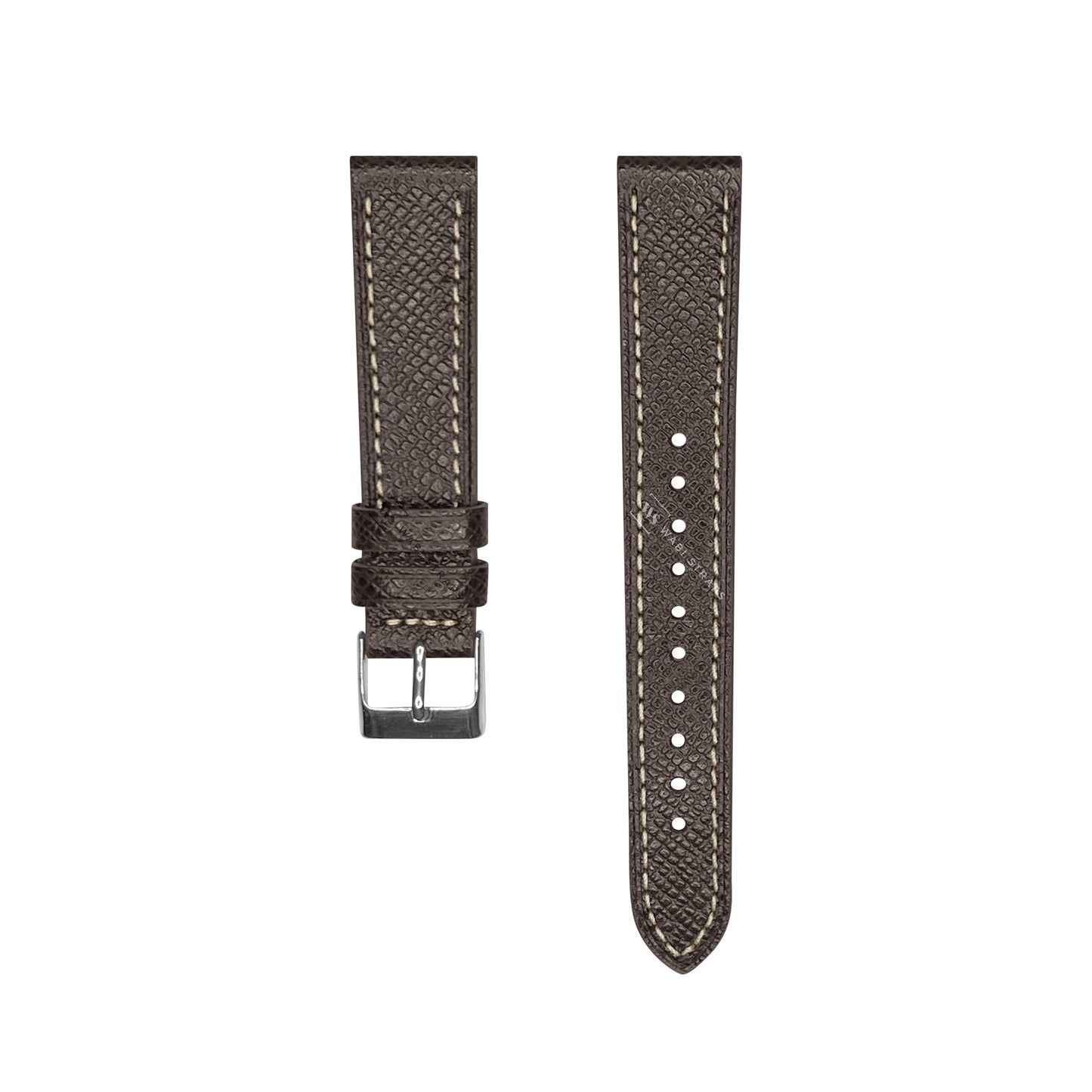 Grey Epsom Pebbled Texture Leather Strap