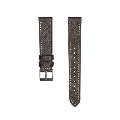 Grey Epsom Pebbled Texture Leather Strap