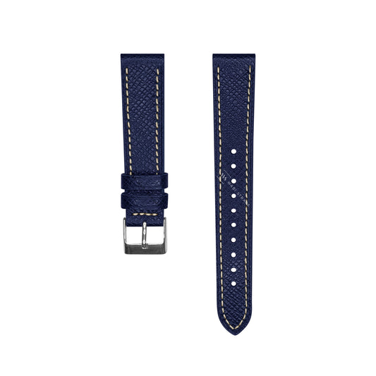 Indigo Epsom Pebbled Texture Leather Strap