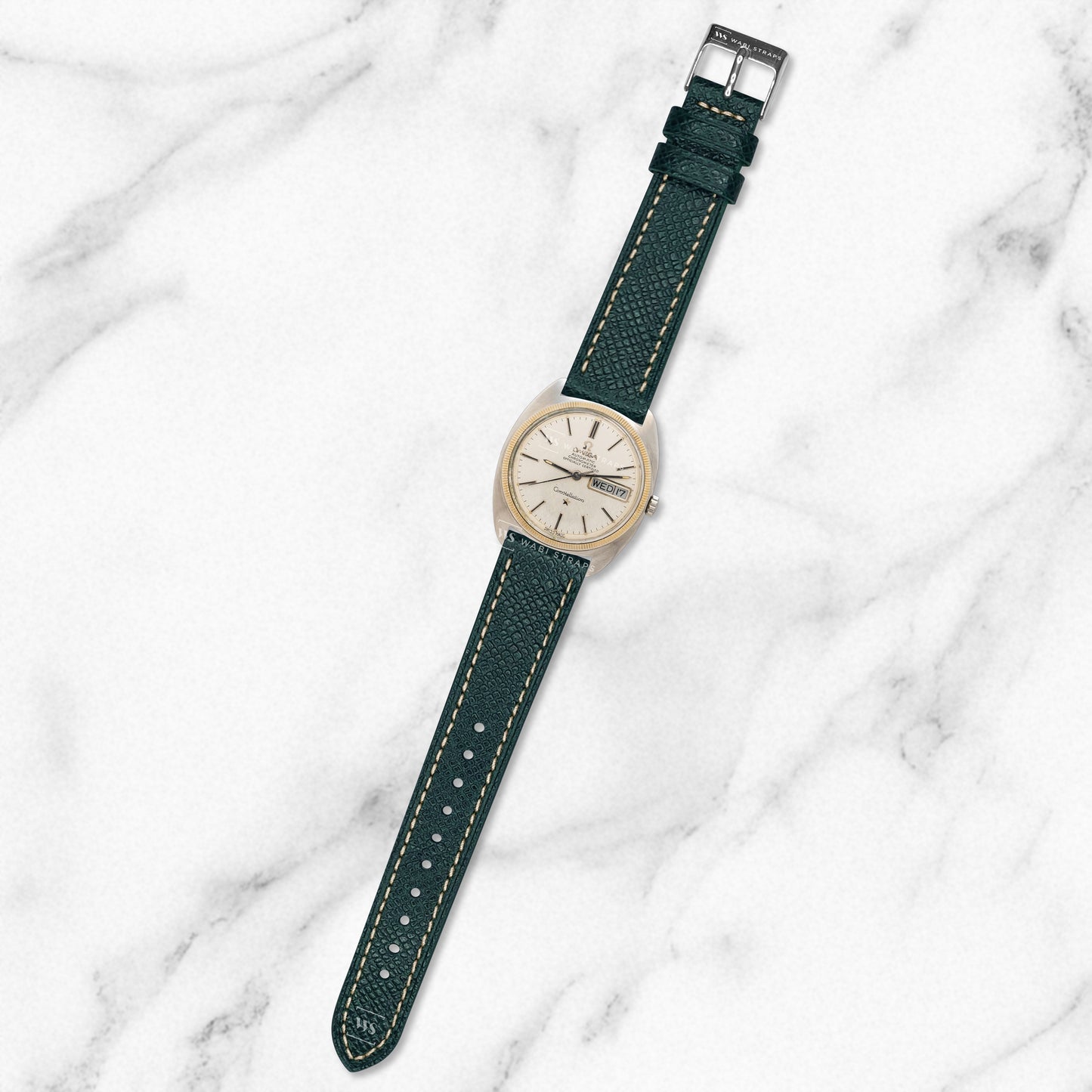 Green Epsom Pebbled Texture Leather Strap