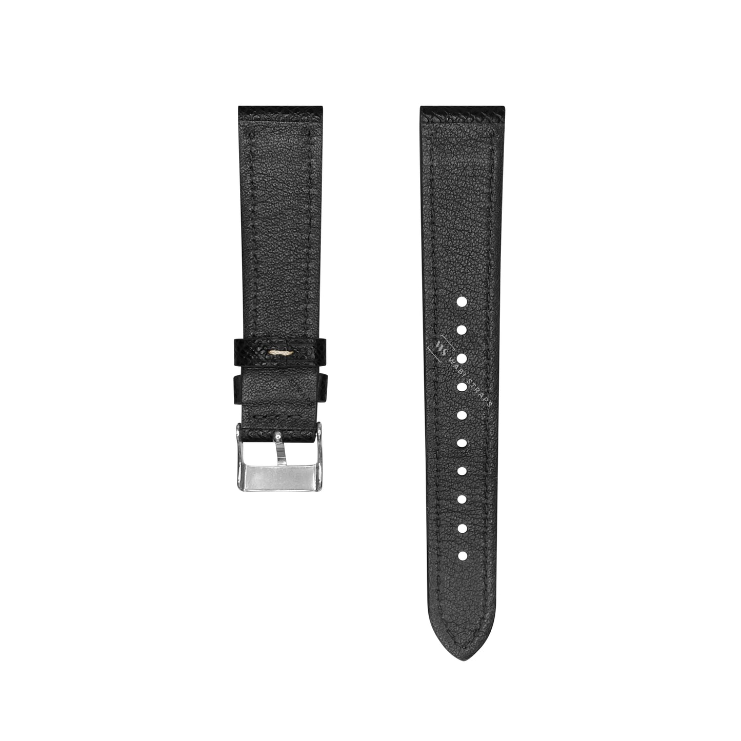 Black Epsom Pebbled Texture Leather Strap