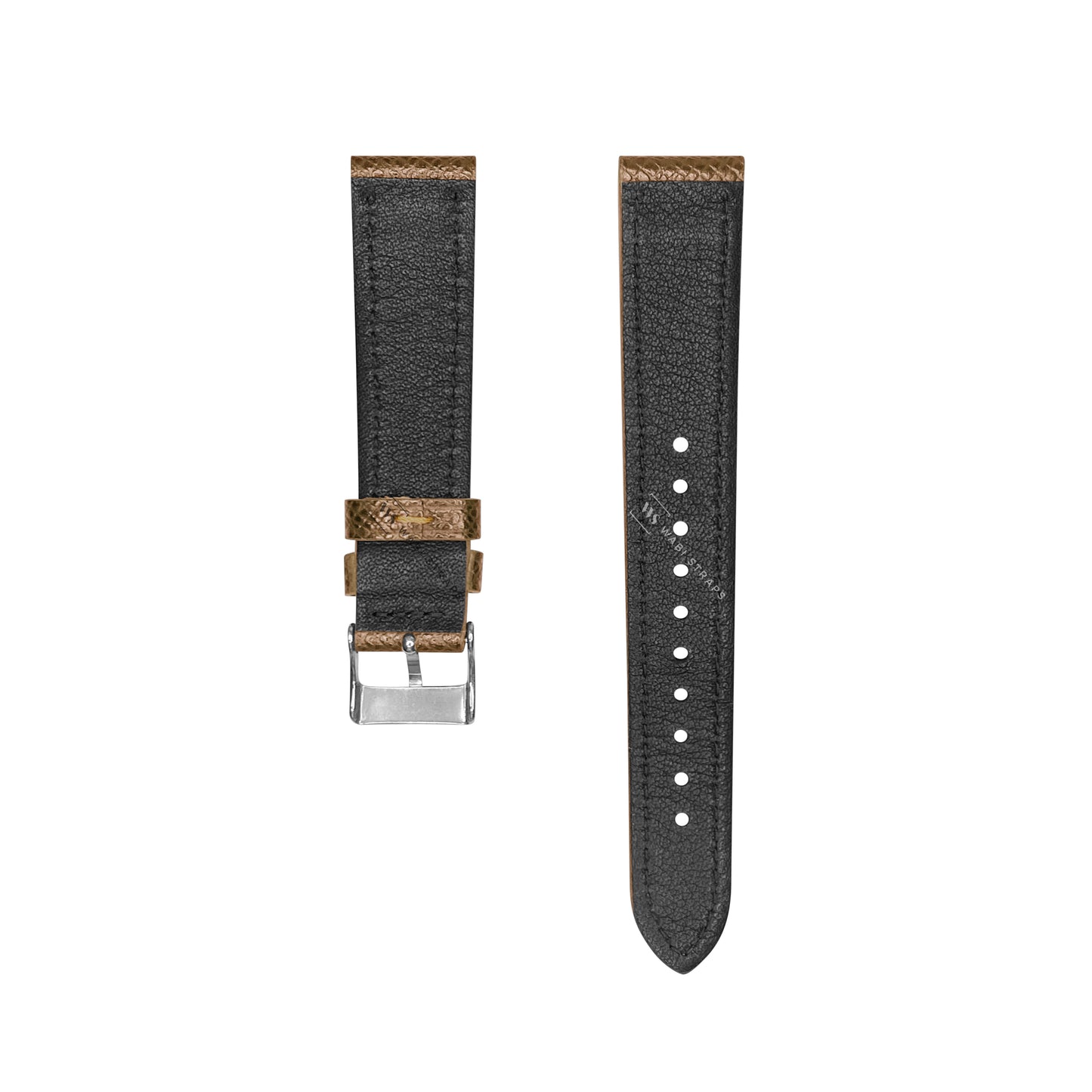 Stone Epsom Pebbled Texture Leather Strap