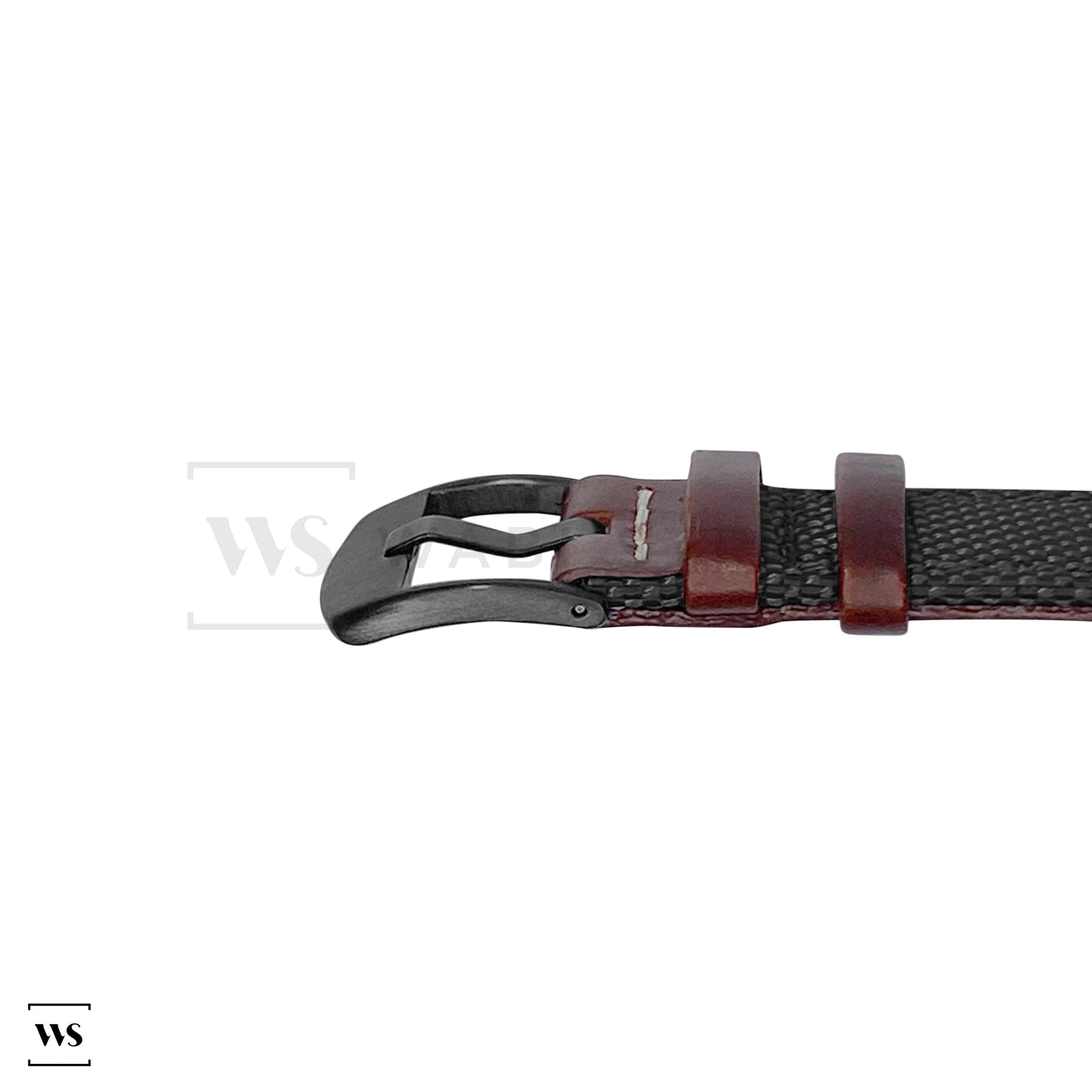 Black Fabric Leather Hybrid Strap