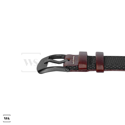 Black Fabric Leather Hybrid Strap