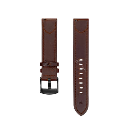 Brown Fabric Leather Hybrid Strap