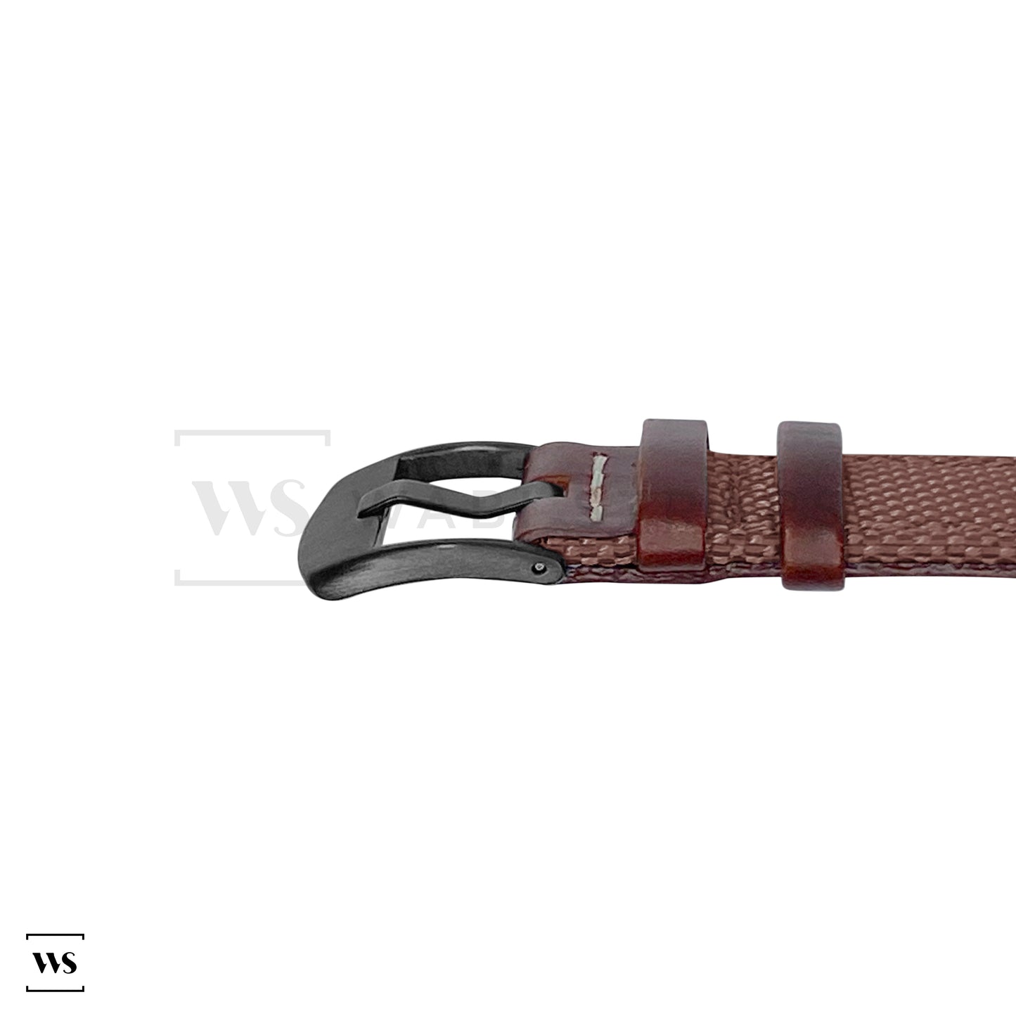 Brown Fabric Leather Hybrid Strap