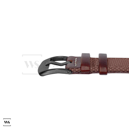 Brown Fabric Leather Hybrid Strap