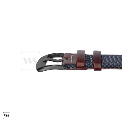 Blue Fabric Leather Hybrid Strap