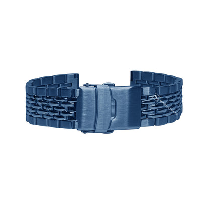 Blue 5-Row Beads Of Rice BOR Metal Bracelet