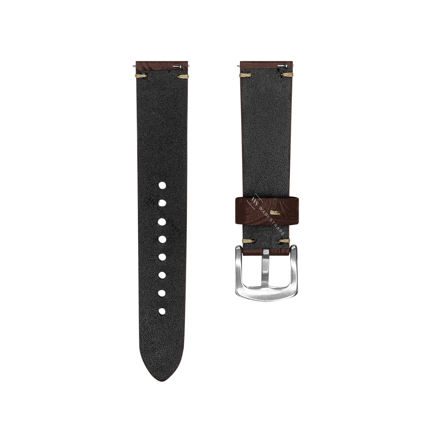 Brown Floral Pattern Embossed Leather Strap