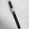 Black Faux PU Leather One-Piece Watch Strap