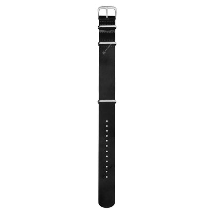 Black Faux PU Leather One-Piece Watch Strap