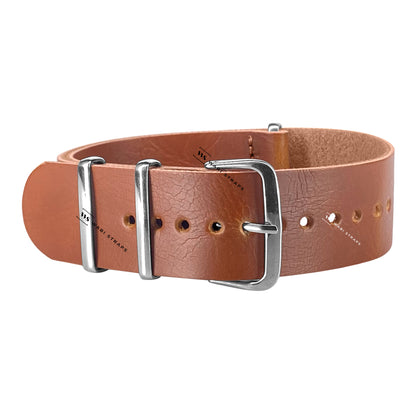 Tan Faux PU Leather One-Piece Watch Strap